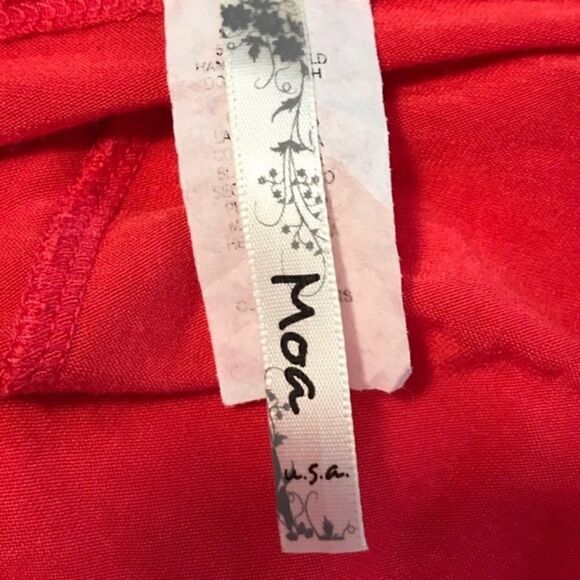 Moa Short Sleeve Top Orange and Purple Sz L - Picture 4 of 6